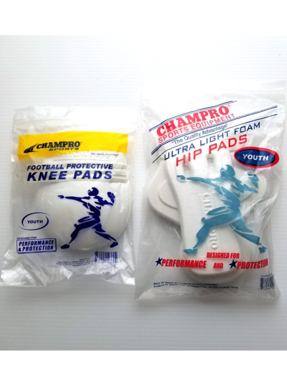 Champro Youth Football Knee Hip Tail Pads 5 Piece Set Ultra Light Foam NEW